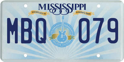 MS license plate MBQ079