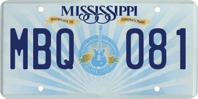 MS license plate MBQ081
