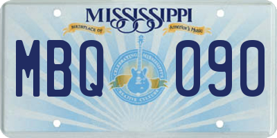 MS license plate MBQ090
