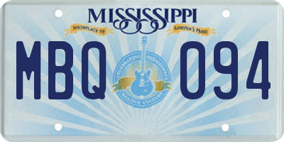 MS license plate MBQ094