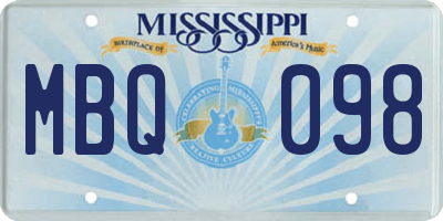 MS license plate MBQ098