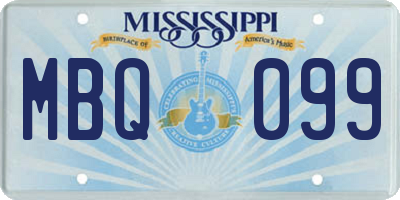 MS license plate MBQ099