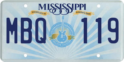 MS license plate MBQ119