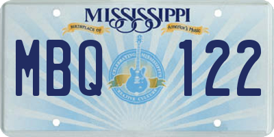 MS license plate MBQ122