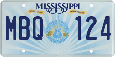 MS license plate MBQ124