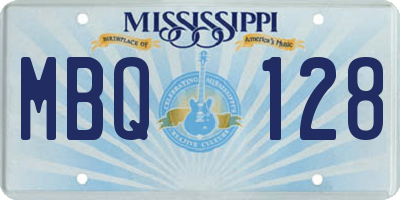 MS license plate MBQ128