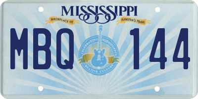MS license plate MBQ144