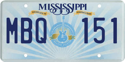 MS license plate MBQ151