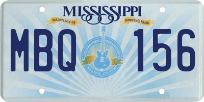 MS license plate MBQ156