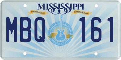 MS license plate MBQ161
