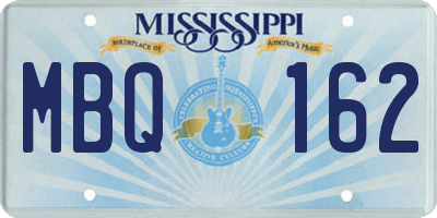 MS license plate MBQ162