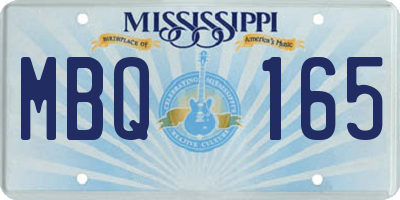 MS license plate MBQ165