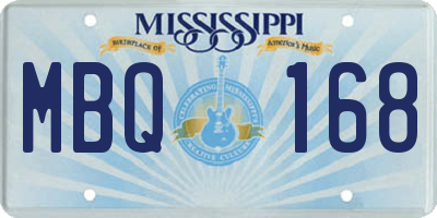MS license plate MBQ168