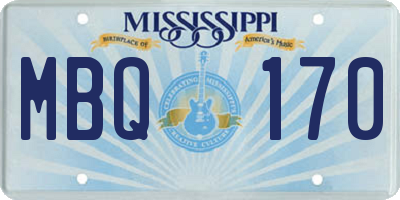 MS license plate MBQ170