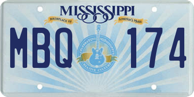 MS license plate MBQ174