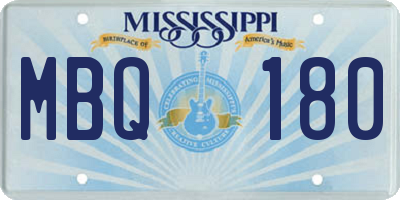 MS license plate MBQ180