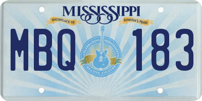 MS license plate MBQ183