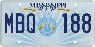 MS license plate MBQ188