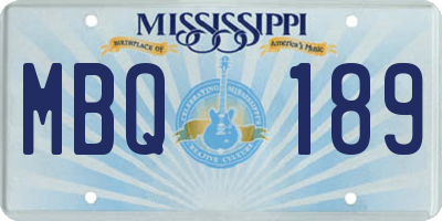 MS license plate MBQ189