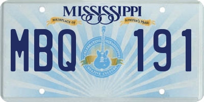 MS license plate MBQ191