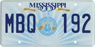 MS license plate MBQ192