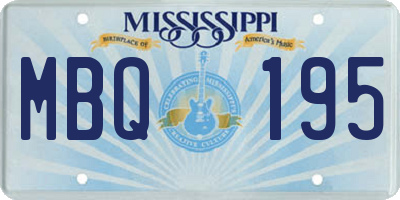 MS license plate MBQ195