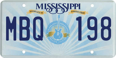 MS license plate MBQ198