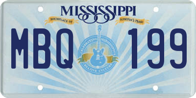 MS license plate MBQ199