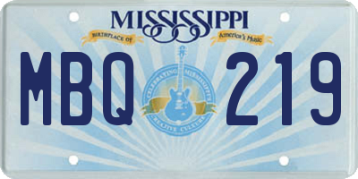 MS license plate MBQ219