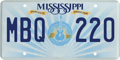 MS license plate MBQ220