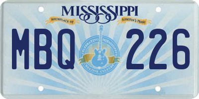MS license plate MBQ226