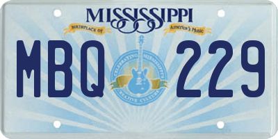 MS license plate MBQ229