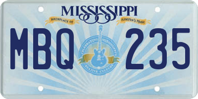 MS license plate MBQ235