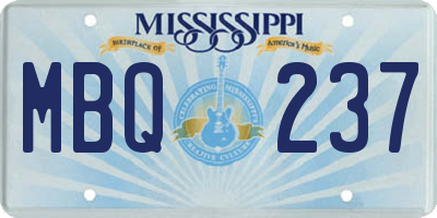 MS license plate MBQ237