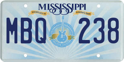 MS license plate MBQ238