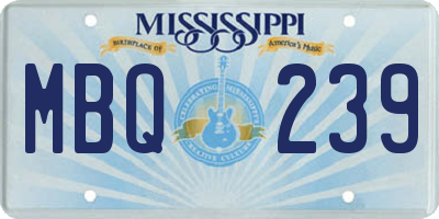 MS license plate MBQ239