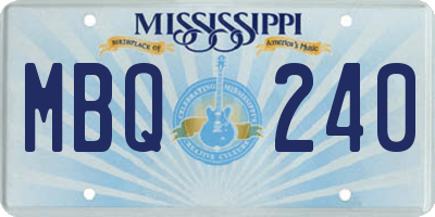 MS license plate MBQ240