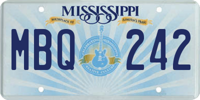 MS license plate MBQ242
