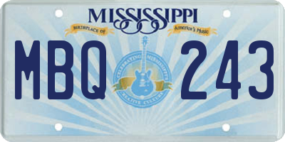 MS license plate MBQ243