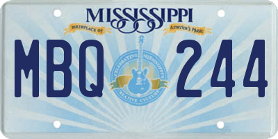 MS license plate MBQ244