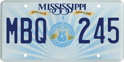 MS license plate MBQ245