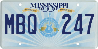 MS license plate MBQ247