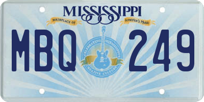 MS license plate MBQ249