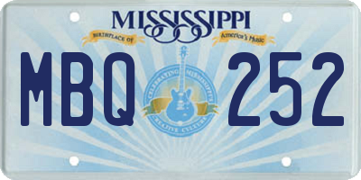 MS license plate MBQ252