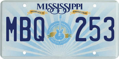 MS license plate MBQ253