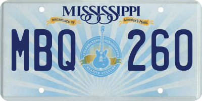 MS license plate MBQ260