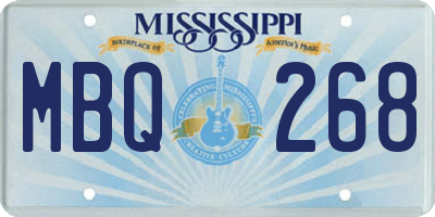 MS license plate MBQ268