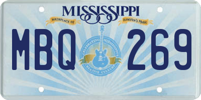 MS license plate MBQ269