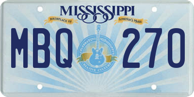MS license plate MBQ270