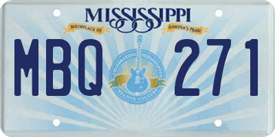 MS license plate MBQ271